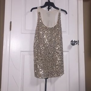 Sparkly Gold/ Cream Lane Bryant Tank Top