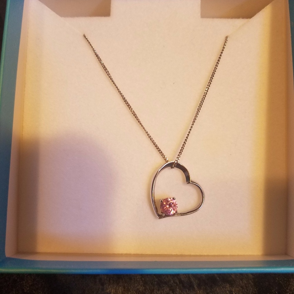 STERLING SILVER NECKLACE PIERCING PAGODA HEART