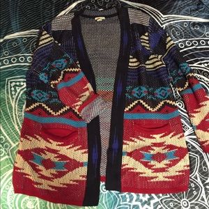 Oversized tribal cardigan with pockets EUC