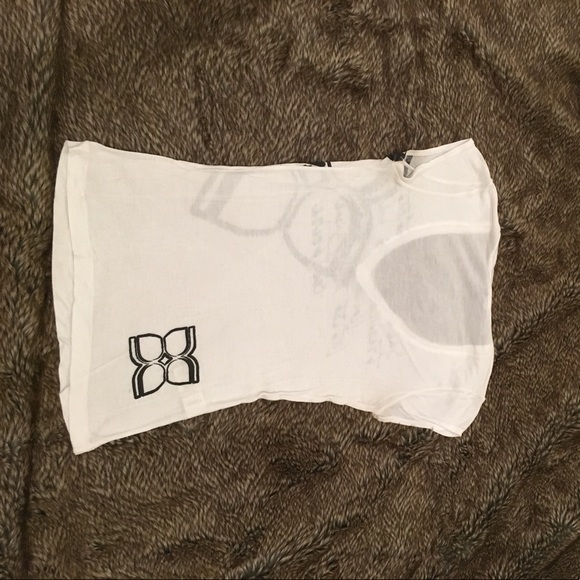 BCBG deep V Neck sheer t shirt - Picture 4 of 5