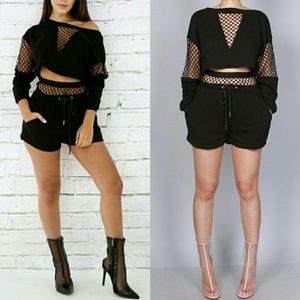 💥BIG SALE💥Fishnet Attached Two-Piece Set