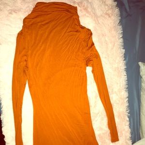 Cowl-Turtleneck Midi Dress