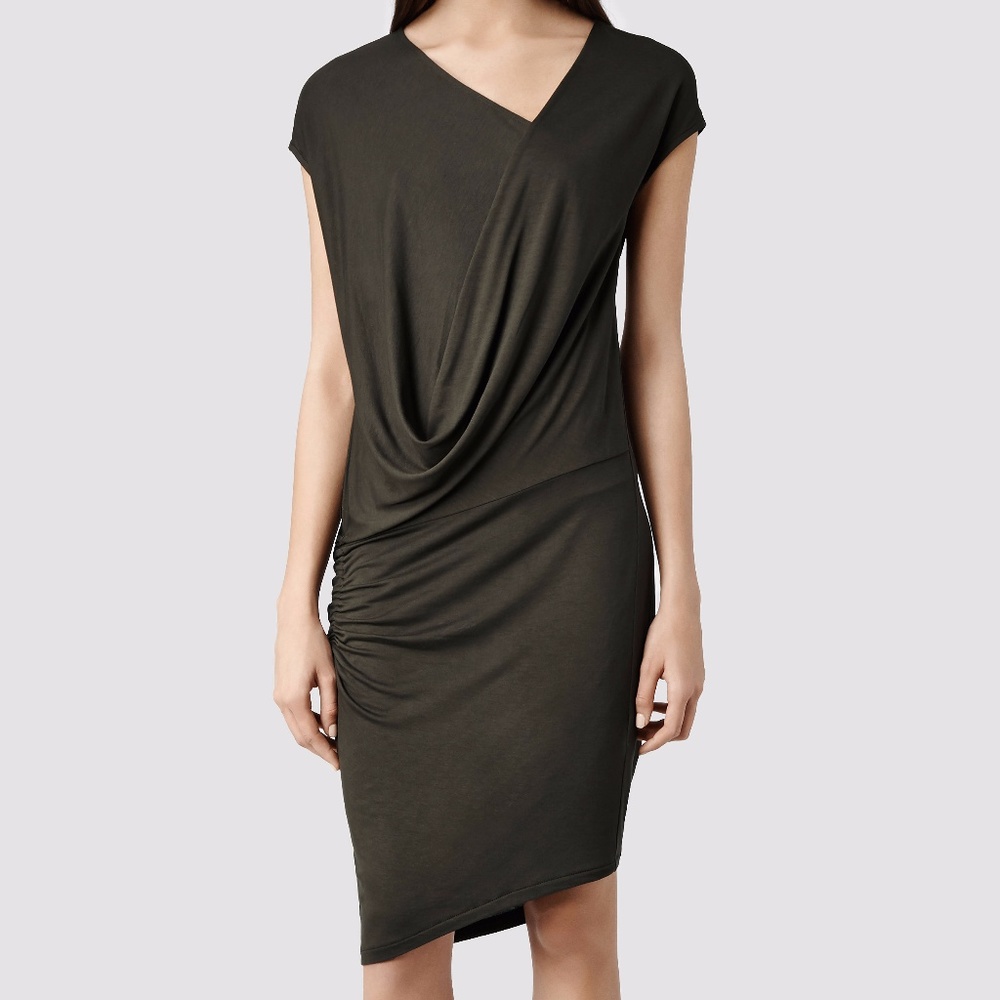 NWT - All Saints - Black Bodycon Midi Dress