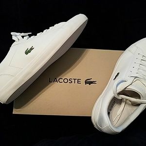 Lacoste all white shoes