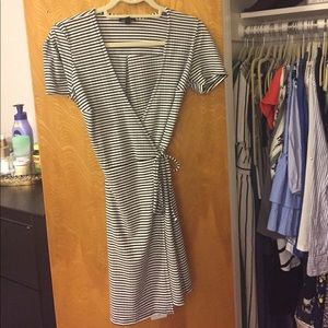 Black and White Top Shop Wrap Dress