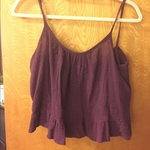 KENDALL & KYLIE dark purple crop top shirt