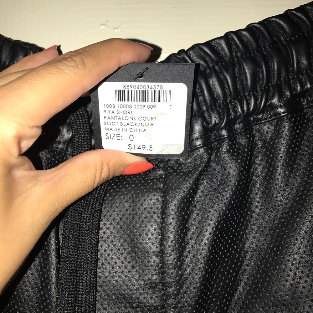 Club Monaco faux leather shorts