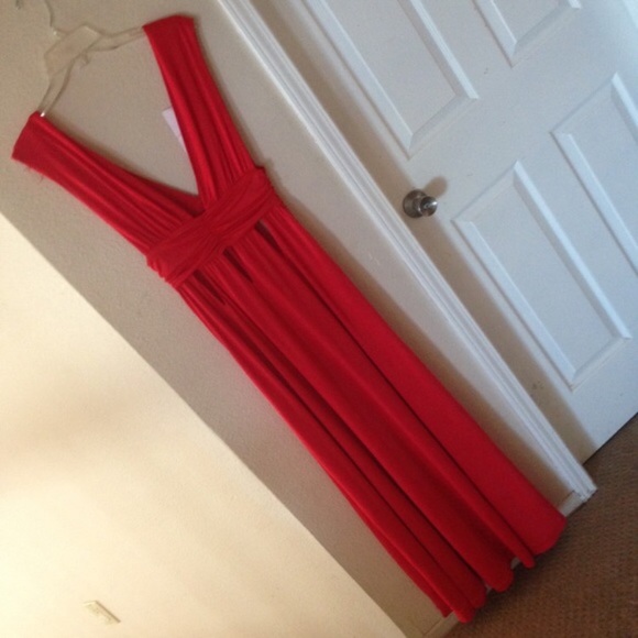 New Red Goddess CutOut Maxi Dress or Cover Up S - Picture 2 of 3