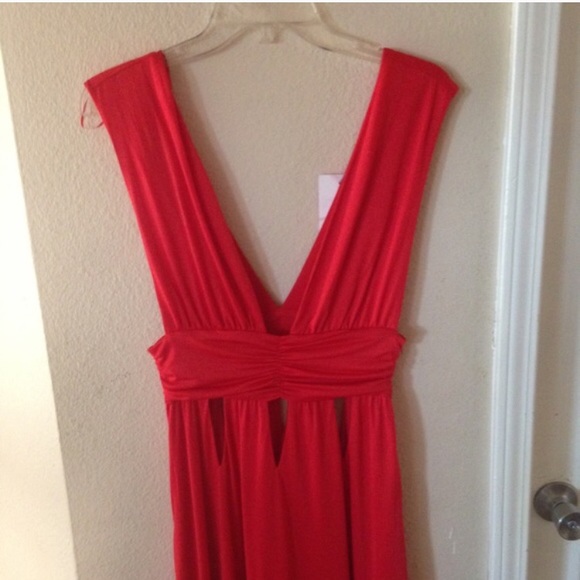 New Red Goddess CutOut Maxi Dress or Cover Up S - Picture 3 of 3