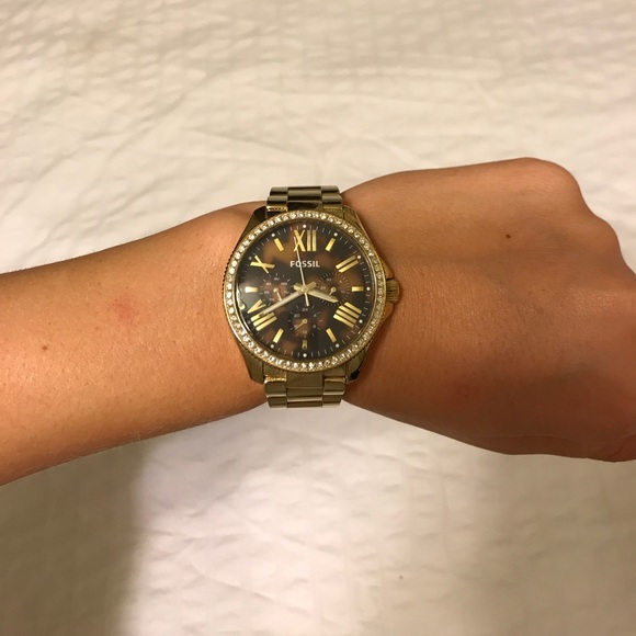 Fossil Gold and Tortoise Watch - Picture 1 of 4