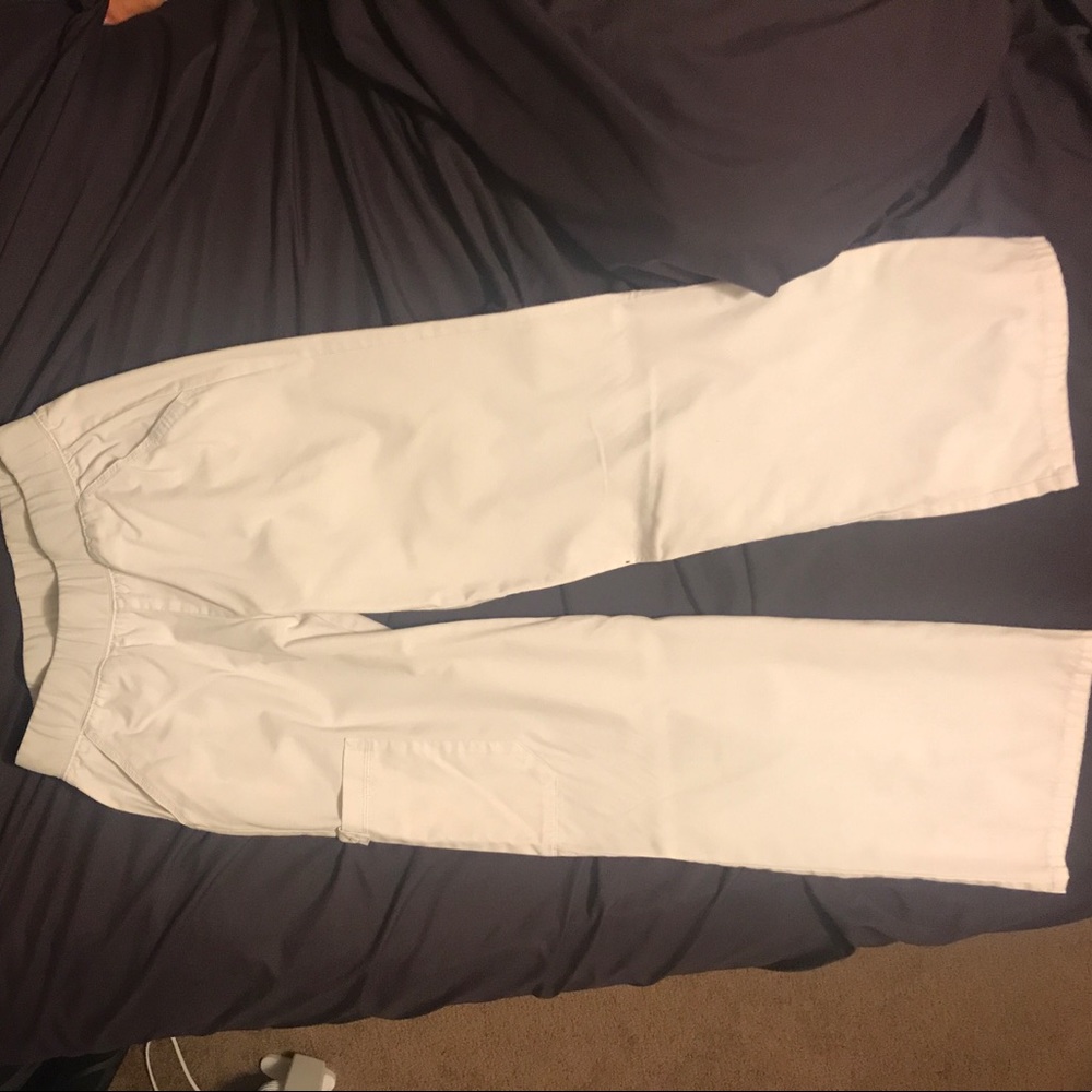 Cherokee white scrub pants petite small