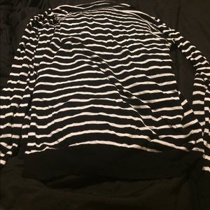 Long sleeve black and white striped shirt