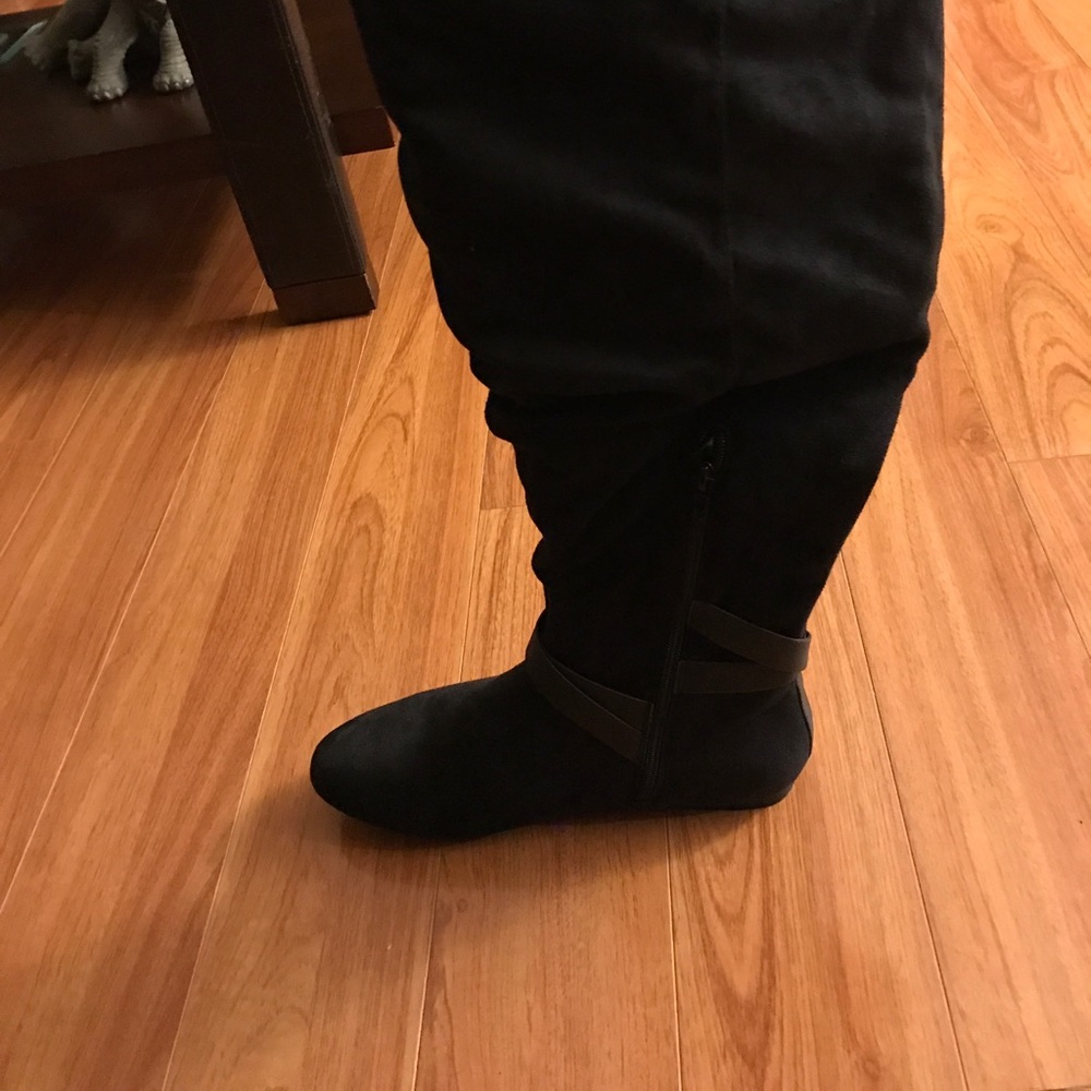 Black Faux Suede Over the Knees