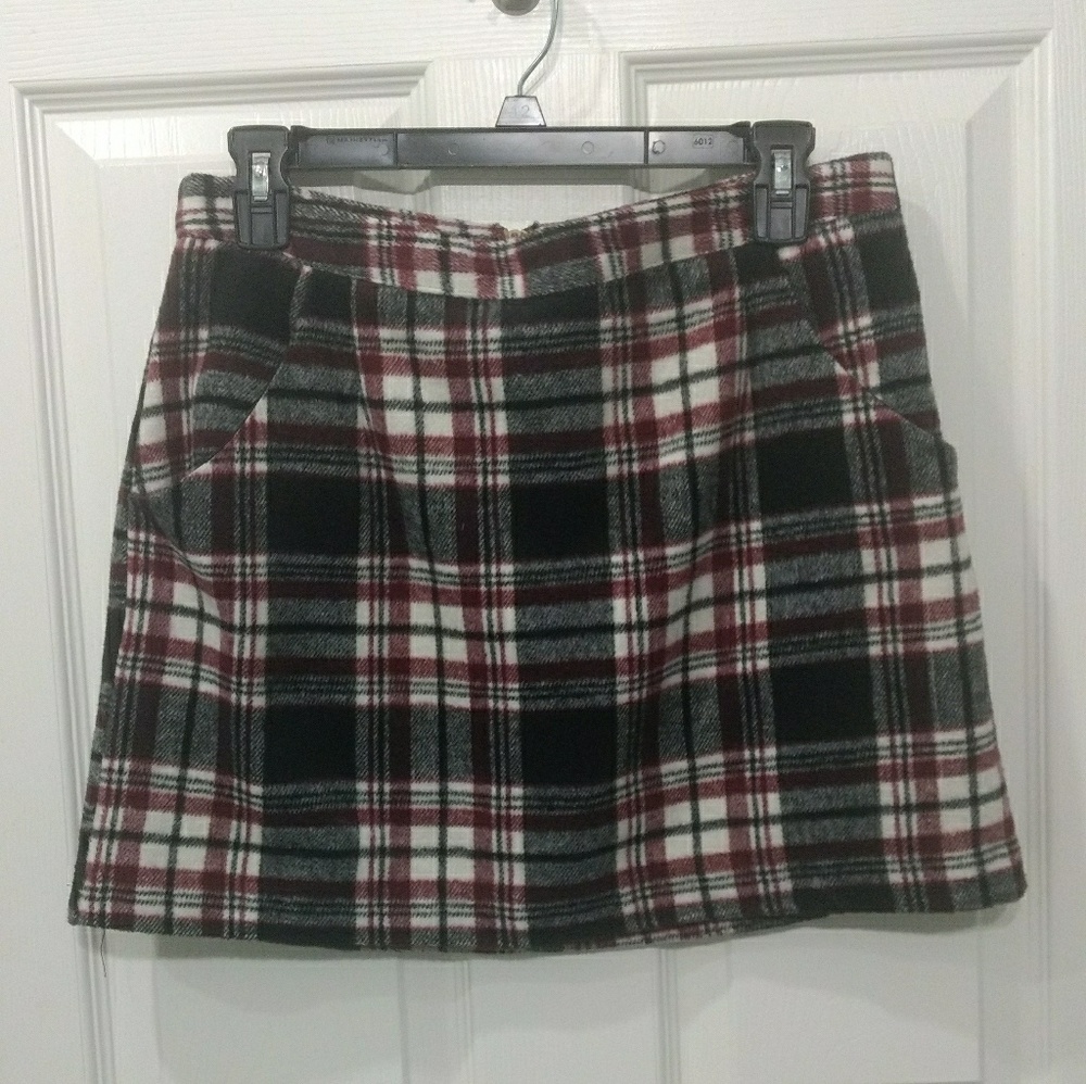 Plaid wool like skirt by Forever 21