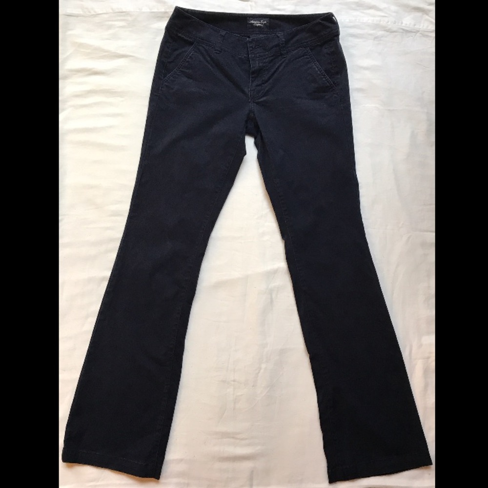 American eagle navy boot cut chinos 6 long