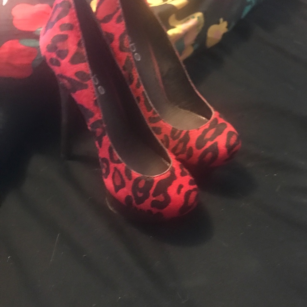 Bebe red leopard shoes