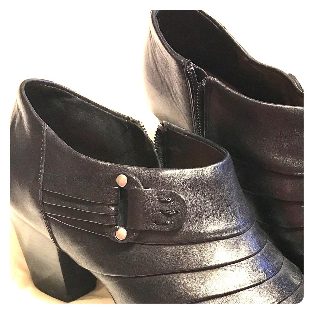 Black Leather Booties