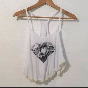 hollister lace graphic tee