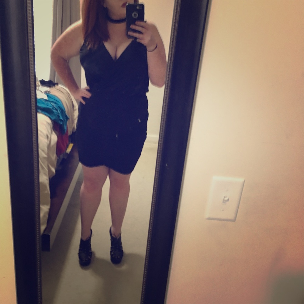 Boohoo black dress