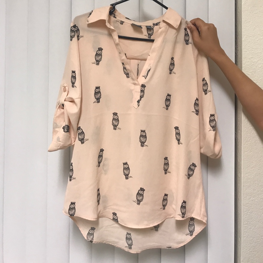 Owl Print Top Soho New York & Company