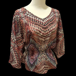 Women's Anne Klein Colorful Print Blouse Size PM