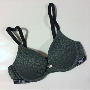 PINK Victoria Secret Olive Pushup Bra - Size 32A