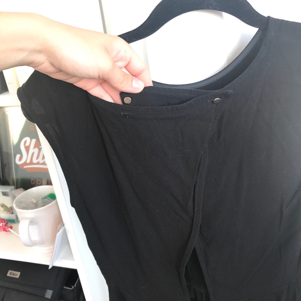black open back zara romper