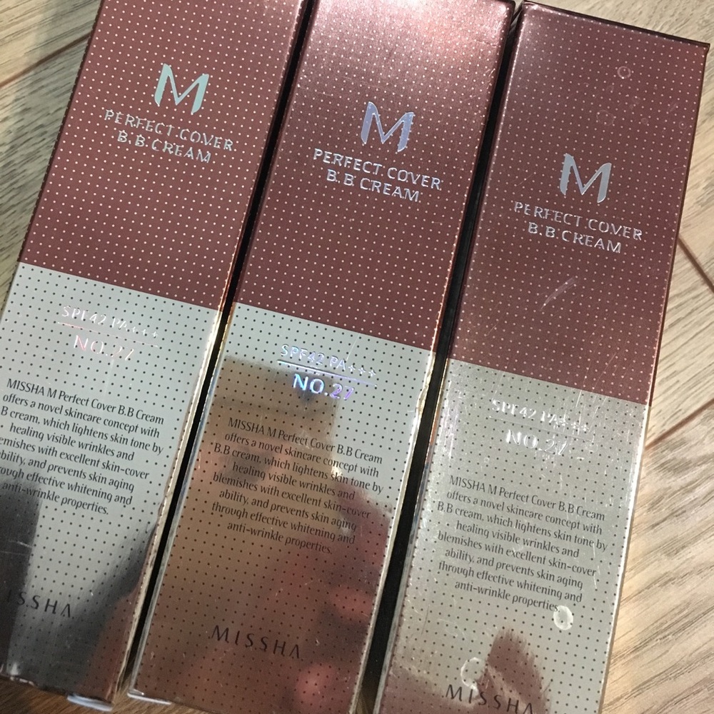 3x Missha Perfect Cover BB cream Honey Beige no.27