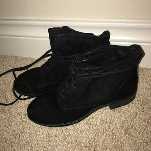 Black suede booties