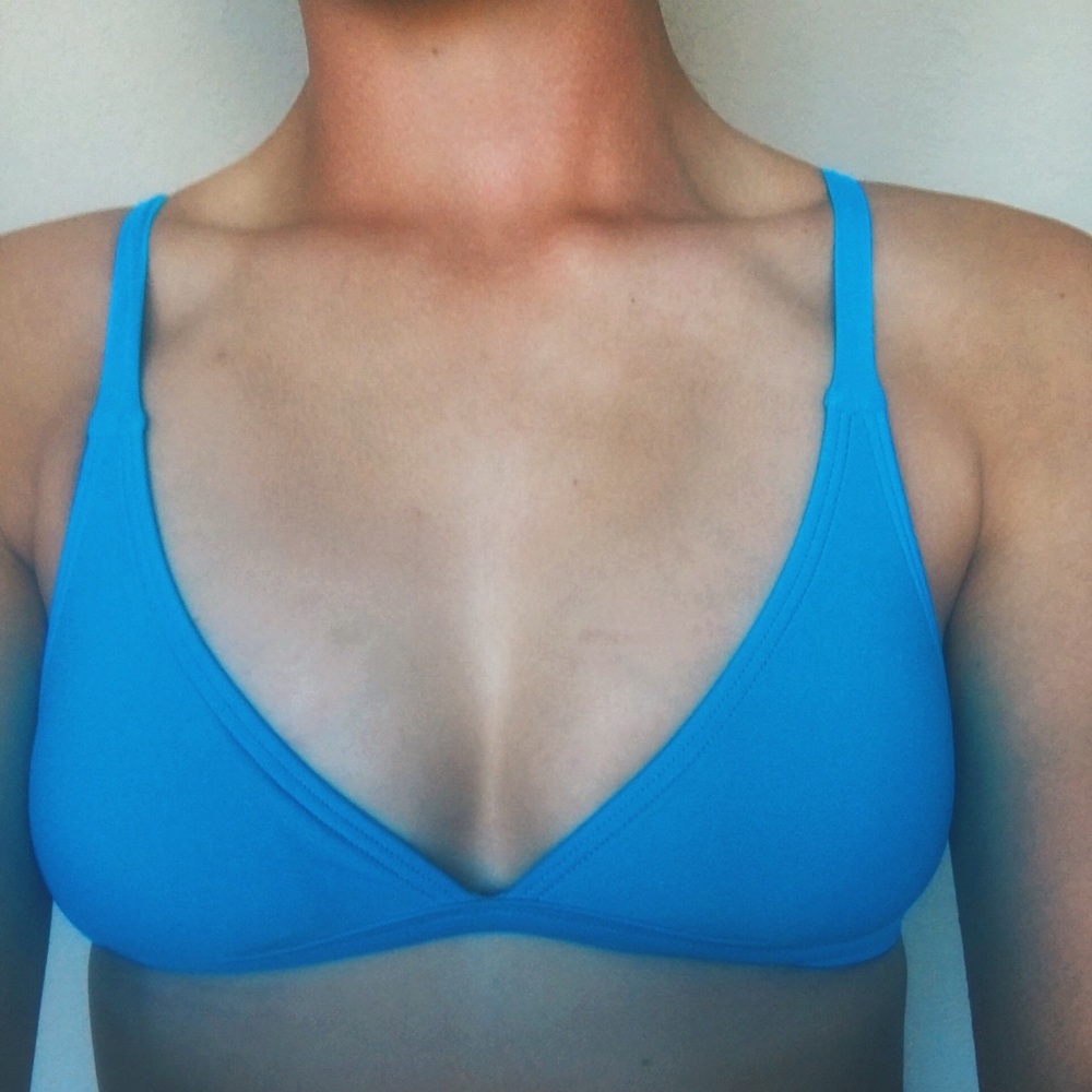 blue strap bikini top