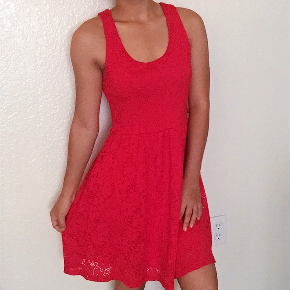 Sleeveless Lace Skater Dress
