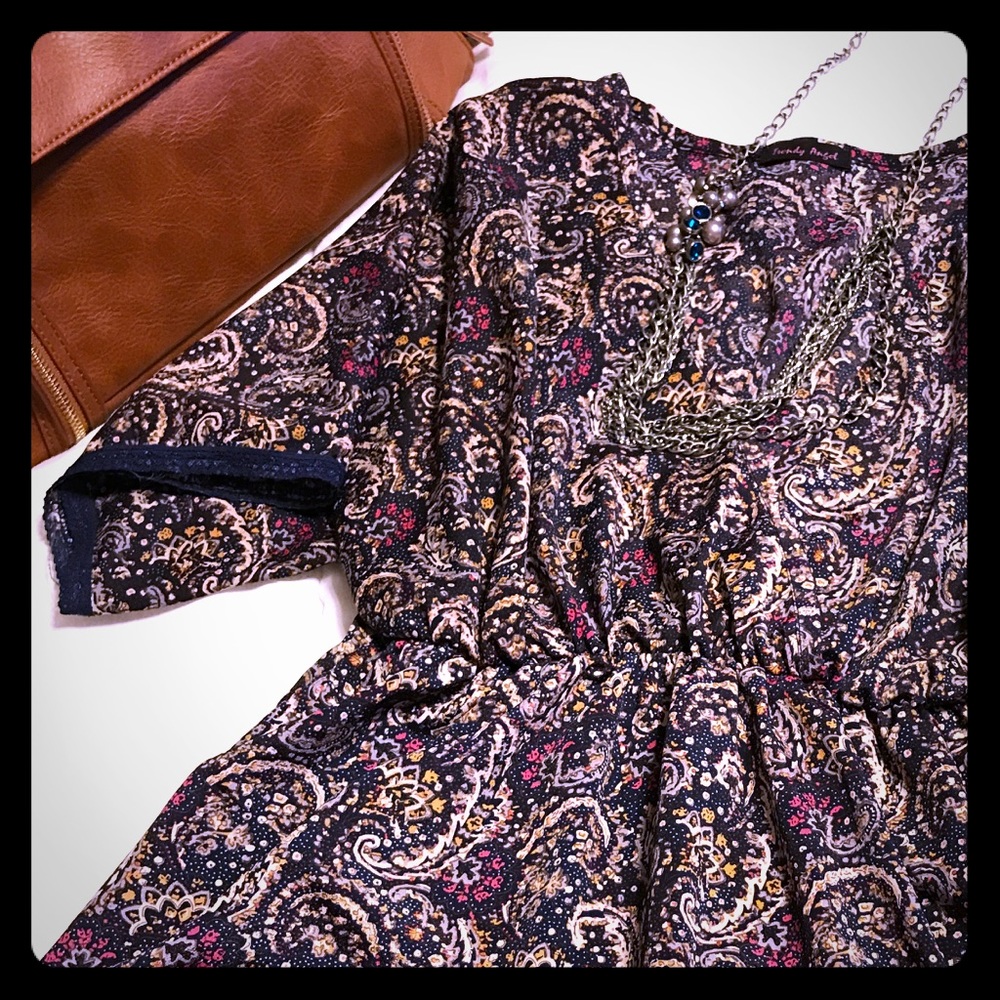 Paisley Feminine Peasant Top