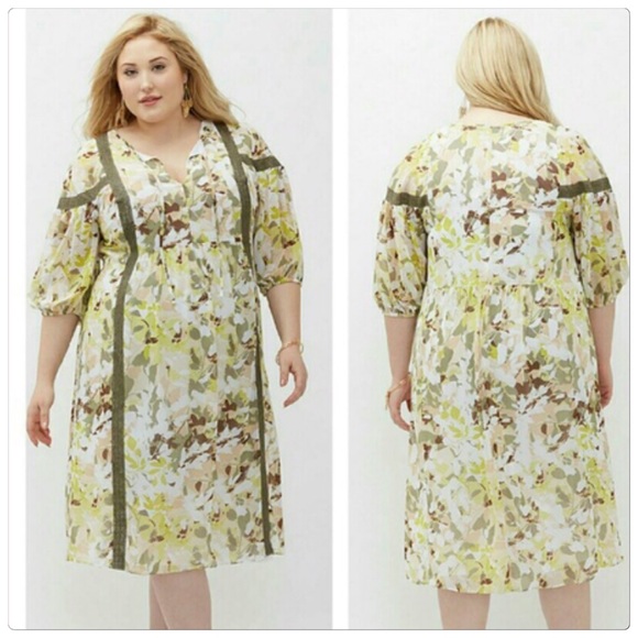 Lane Bryant Dresses & Skirts - 🎉HP🎉NWT Lane Bryant boho printed peasant dress