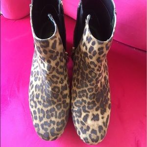 Cheetah print booties