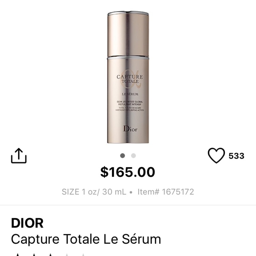 BNIB Dior Capture Totale Le Serum 1 Fl oz