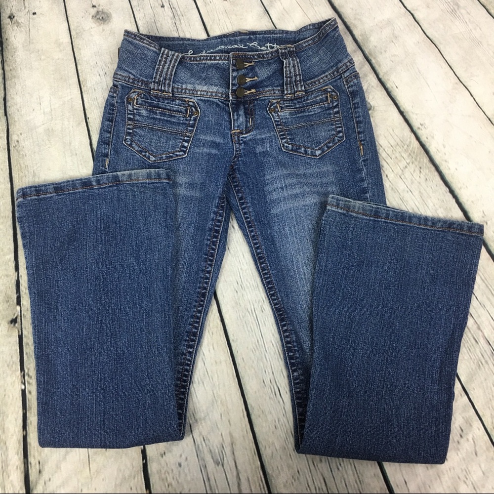 Industrial Cotton Sz 5 Med Wash Flare Jeans Junior