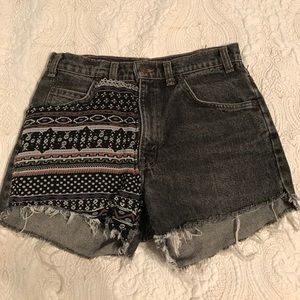 levi black denim jean shorts
