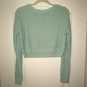 Mint Cropped Sweater