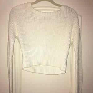 Bar III Cropped White Sweater