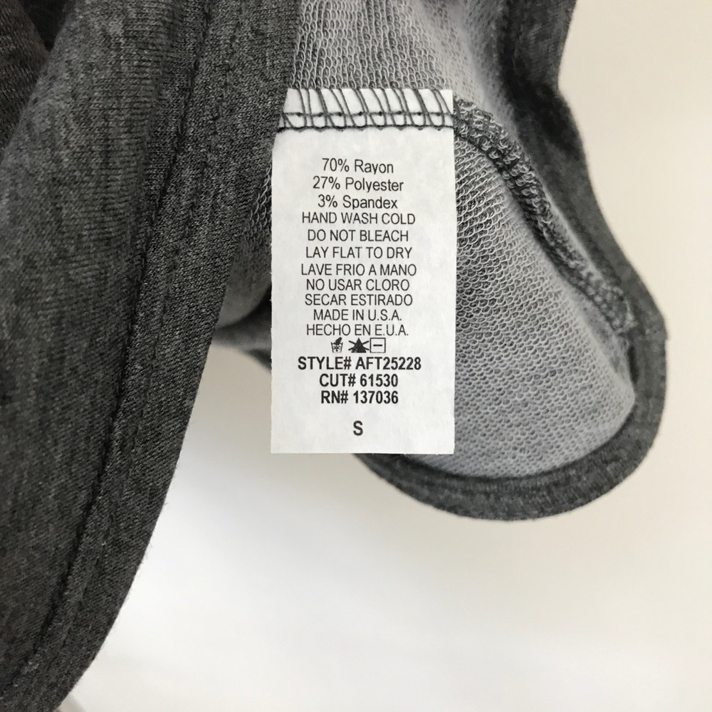 Charcoal Gray French Terry open back twist top NWT - Picture 5 of 7