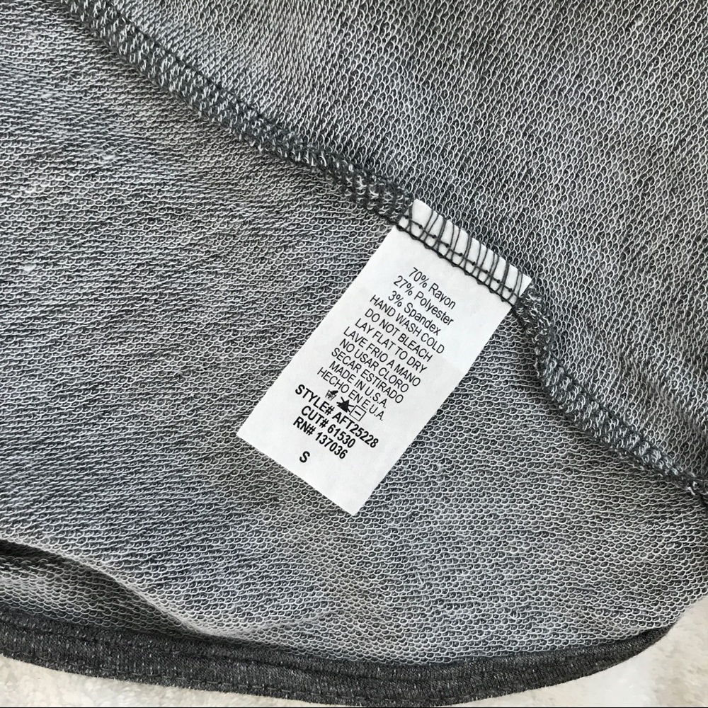 Charcoal Gray French Terry open back twist top NWT - Picture 7 of 7