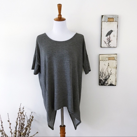 Charcoal Gray French Terry open back twist top NWT - Picture 3 of 7