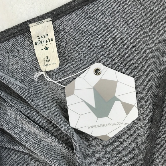 Charcoal Gray French Terry open back twist top NWT - Picture 6 of 7