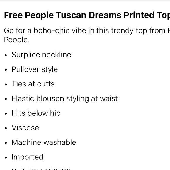 🎉HP🎉 Free people boho chic printed top - Picture 7 of 7