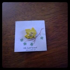 14k gold leaf earrings