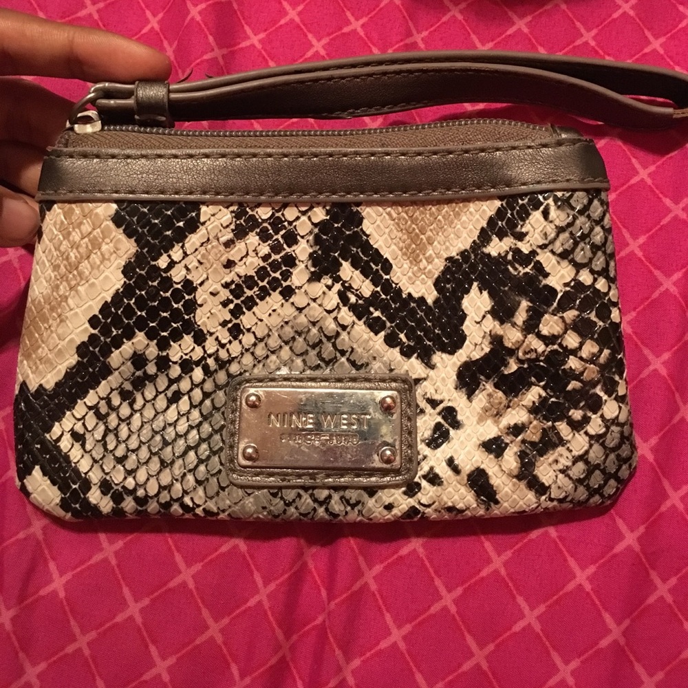 Nine West Snakeskin Wristlet