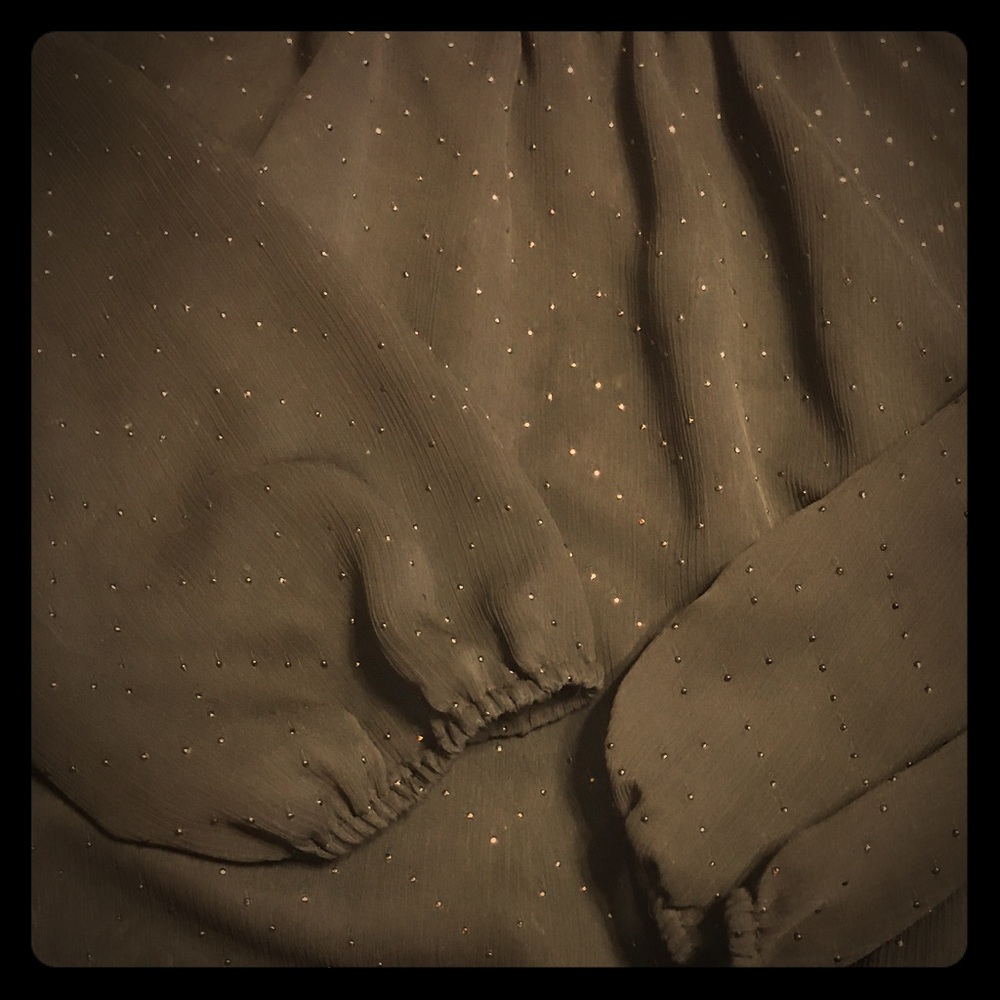 3/4 Sleeve Scoop Neck Sheer Lined Tie Waist Top