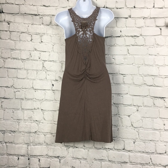 Pink Rose M Body Con Fitted Dress Drape Neck - Picture 3 of 6