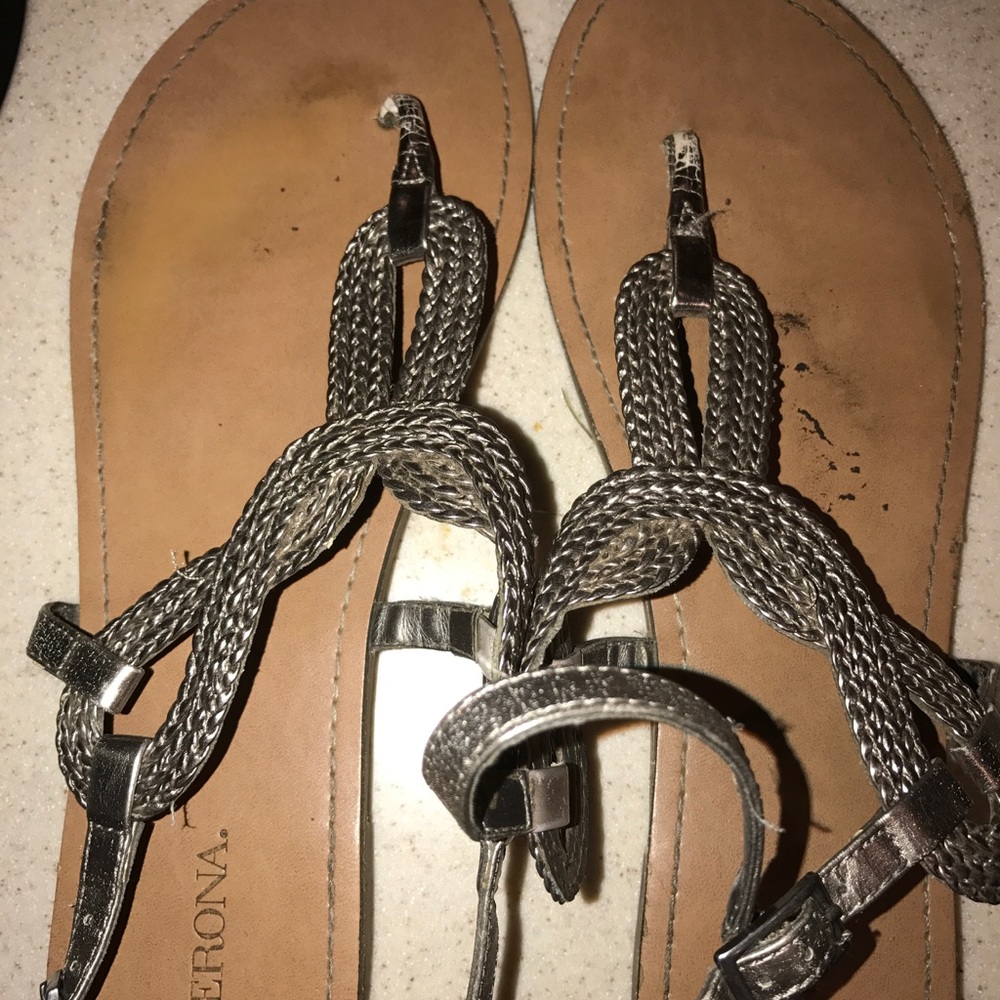 Metallic Thong Sandals