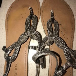 Metallic Thong Sandals